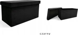 kontrast Pufa Perfect Duo ze schowkiem Velvet Otwierana Czarna 3