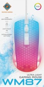 Mysz Deltaco Pusiau permatoma DELTACO GAMING pelė, RGB, itin lengva, balta / GAM-144-W 8