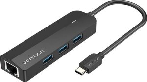 HUB USB Vention Hub USB-C na 3x USB 3.0, RJ45, Micro-B Vention TGPBB 0,15m Czarny 1