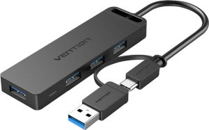 HUB USB Vention Hub USB 3.0 z 4 portami, interfejsem USB-C i USB 3.0 2-w-1 oraz zasilaczem Vention CHTBB 0,15 m 1