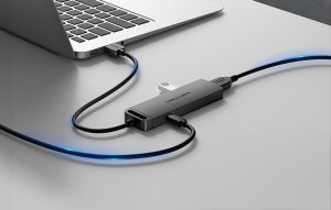 HUB USB Vention Hub USB 3.0 z 4 portami i zasilaczem Vention CHLBF 1m Czarny 4