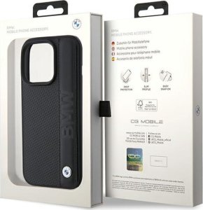 Triton BMW BMHCP15L22RDPK iPhone 15 Pro 6.1" czarny/black hardcase Leather Textured & Stripe 8