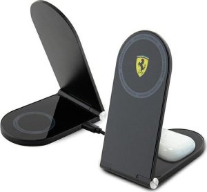 Ładowarka Triton Ferrari składana ład. indukcyjna 2w1 FECBFMALK 15W czarny/black Printed Logo MagSafe 4