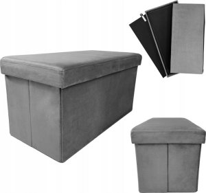 kontrast Pufa tapicerowana ze schowkiem PERFECT DUO 60x30x30 cm szara 2