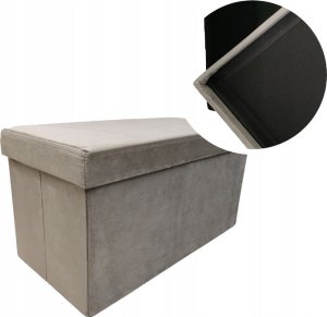 kontrast Pufa tapicerowana ze schowkiem PERFECT DUO 60x30x30 cm szara 3