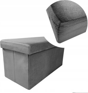 kontrast Pufa tapicerowana ze schowkiem PERFECT DUO 60x30x30 cm szara 5