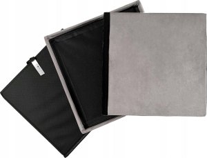 kontrast Pufa kwadratowa tapicerowana ze schowkiem 30x30x30 cm toupe 5