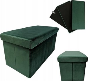 kontrast Pufa tapicerowana ze schowkiem PERFECT DUO 60x30x30cm ciemnozielona 3