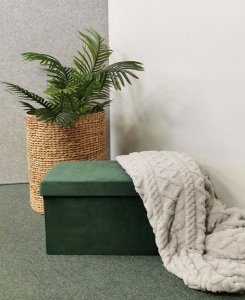 kontrast Pufa tapicerowana ze schowkiem PERFECT DUO 60x30x30cm ciemnozielona 8