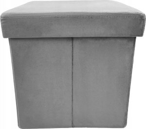 kontrast Pufa kwadratowa tapicerowana ze schowkiem 30x30x30 cm szara 5