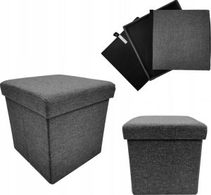 kontrast Pufa kwadratowa tapicerowana ze schowkiem PERFECT 30x30x30 cm płócienny szary 4