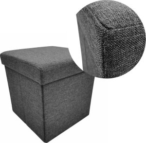 kontrast Pufa kwadratowa tapicerowana ze schowkiem PERFECT 30x30x30 cm płócienny szary 6