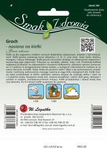 Legutko Nasiona na kiełki, groch, 50g 2