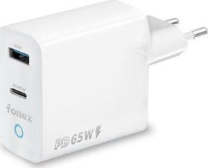 Ładowarka Fonex Travel Charger USB + Type-C PD 65W By Fonex White 1