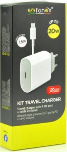 Ładowarka Fonex Travel Charger Type-C PD 20W+Lightning Cable 1m By Fonex White 2