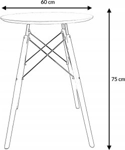 kontrast Stół stolik okrągły skandynawski CARO fi60 biały 3