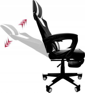 Fotel kontrast Fotel biurowy gamingowy obrotowy ekoskóra dla graczy + podnóżek czarny biały 11