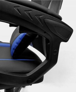 Fotel kontrast Fotel biurowy gamingowy obrotowy ekoskóra dla graczy + podnóżek czarny biały 15