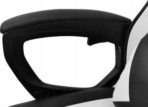 Fotel kontrast Fotel biurowy gamingowy obrotowy ekoskóra dla graczy + podnóżek czarny biały 3
