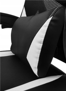 Fotel kontrast Fotel biurowy gamingowy obrotowy ekoskóra dla graczy + podnóżek czarny biały 5