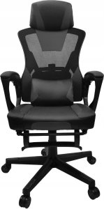 Fotel kontrast Fotel biurowy gamingowy obrotowy dla graczy KG100 + podnóżek czarny 11