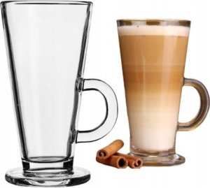 Galicja Szklanka na kawę latte z uchem przezroczysta 260 ml Latte 1