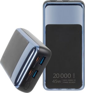 RivaCase POWERBANK DO LAPTOPA, TABLETU, SMARTF. 20.000 MAH USB-C 45W, 2X WE/WY USB-C PD 45W, 2X USB-A QC 3.0 18W, LCD, CZARNY 10