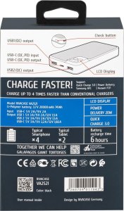RivaCase POWERBANK 20.000 MAH USB-C 20W LCD, 1X WE/WY USB-C PD 20W, 2X USB-A QC 3.0 18W, CZARNY 13
