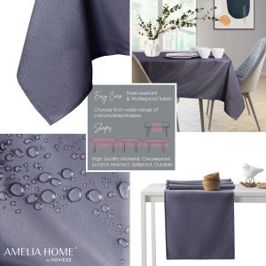 AmeliaHome AmeliaHome Serweta plamoodporna gładka EMPIRE koło 100 cm fioletowa 1