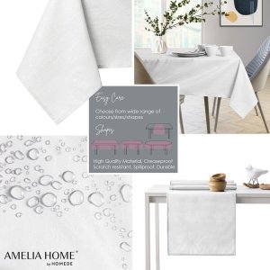 AmeliaHome AmeliaHome Serweta plamoodporna Vesta koło 100 cm biała 1
