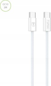 Kabel USB T-Phox KABEL T-PHOX CC15 SERIES USB-C/USB-C 60W 3A 2M WHITE 1