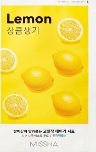 Missha Airy Fit Sheet Mask rozjaśniająca maseczka w płachcie z ekstraktem z cytryny Lemon 19ml 1