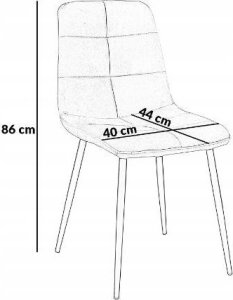 kontrast Krzesło tapicerowane welurowe loft IGA 44x40x86 cm beżowe 12
