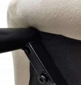 kontrast Krzesło tapicerowane welurowe loft IGA 44x40x86 cm beżowe 8