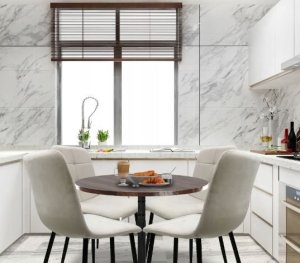 kontrast Krzesło tapicerowane welurowe loft IGA 44x40x86 cm beżowe 10