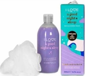 I love I Love A Good Night's Sleep zestaw żel do kąpieli i pod prysznic 500ml + myjka do ciała 1