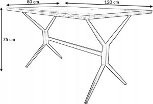 kontrast Stół prostokątny kuchnia jadania ELIO 120x80x75 dąb wersal 12
