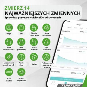 Waga łazienkowa Tunturi Svarstyklės TUNTURI SC30 SMART SCALE WITH APP 6