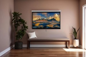 Ekran do projektora Spacetronik Ekran projekcyjny zwijany ręcznie 100" 16:9 13