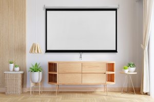 Ekran do projektora Spacetronik Ekran projekcyjny zwijany ręcznie 100" 16:9 5