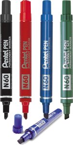 Pentel Marker permanentny Pentel Pen N60 czarny, CZARNY 1