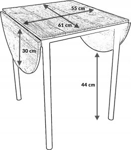kontrast Zestaw mebli do domu kuchni jadalni salonu dwa krzesła + stół składany 14