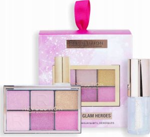 Makeup Revolution Mini Soft Glam Heroes Set Makeup Revolution: Reloaded, Eyeshadow Palette, HeartBreaker, 6 Shades, 4.2 g *Miniature + Pout Bom, Vegan, Lip Gloss, Glaze, 4 ml For Women 1