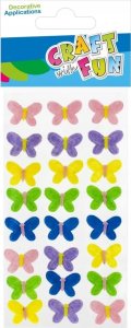 Craft with Fun OZDOBA DEK FILC MOTYLKI SPRZYL 24SZT CF 12/288 3