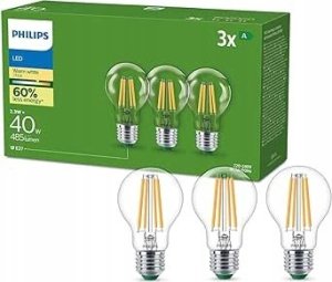 Signify Philips Classic LED-A-Label Lampe 40W E27 Klar warmws 3er Pack 1