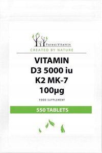 FOREST Vitamin FOREST VITAMIN Vitamin D3 5000 IU K2 MK-7 100ug 550tabs 1