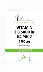 FOREST Vitamin FOREST VITAMIN Vitamin D3 5000 IU K2 MK-7 100ug 250tabs 1