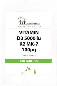 FOREST Vitamin FOREST VITAMIN Vitamin D3 5000 IU K2 MK-7 100ug 100tabs 1