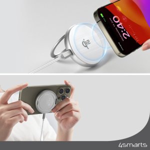 Zasilacz 4smarts 4smarts Qi2 Charger Kickstand, silber/ weiß 2