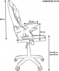 Krzesło biurowe kontrast Fotel gamingowy biurowy obrotowy czarno-czerwony 4